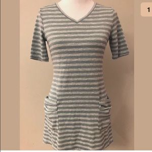 LOGO Lori Goldstein Slub Knit Stripe Swing Top